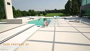 brunette SWIM SLUT kitana lure CRAVES COCK deep in her PUSSY outdoors