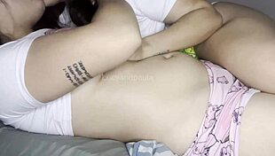 Lesbian Pijamada: Big Clit Pussies Licked and Strapon Fucked Wild