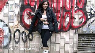 Daring Belinda Flashes Tits And Fingers Pussy Outdoors Wild