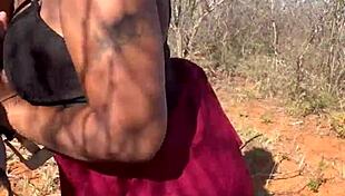 Ebony Babe's Outdoor Pussy Adventure