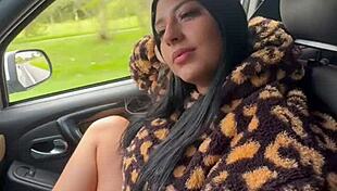 beautiful latina with huge ass rides stranger's big cock wildly in his car