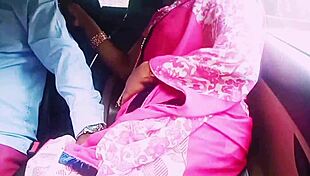 Indian housewife sneaks car sex with boyfriend's dirty Telugu whispers