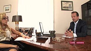 A quickie with the slutty secretary in heels glasses bent over for doggystyle assfucking and deepthroat cumshot