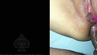 Friend plays with wife's ass fucks toy in her pussy cuckold style