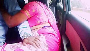 Indian housewife sneaks car sex with boyfriend's dirty Telugu whispers