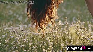 Petite Filipina Kit Rysha Strips Poses Outdoors Seductively