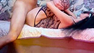 beautiful milf rides cock cowgirl in sexy homemade lingerie