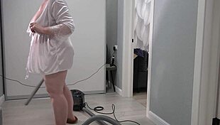 Home camera spies chubby milf housewife thick ass big boobs robe