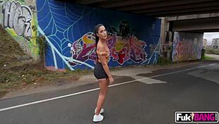 Nuria Millan screams ecstasy from public anal banging deep and rough