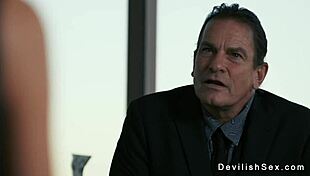 I'm Lost in This Tanned Brunette Babe's Big Tits Spooning on Rich Guy's Monster Cock