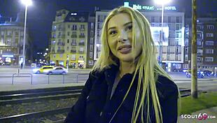 german teen student marilyn's first anal after party - wanna see her scream on huge cock outdoors? 