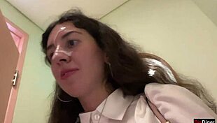 Cum-Faced Girl Eats Lunch Public Cafe Cumwalk!