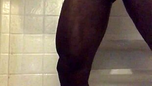 shower strokes got me stroking that big black cock monster hard 😩💦 homemade ebony solo