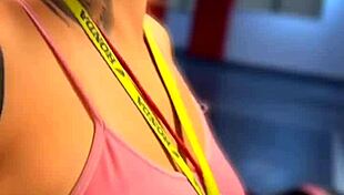 Gym Workout with Anal Plug Leaves Ass Lubed Wide for Huge Cock Pounding!