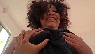 Stepmom's Big Boobs Tempt Babysitter into Bent-Over Ebony Cowgirl Room Ride!