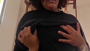 Stepmom's Big Boobs Tempt Babysitter into Bent-Over Ebony Cowgirl Room Ride!