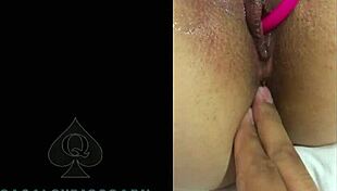 Friend plays with wife's ass fucks toy in her pussy cuckold style