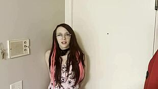 stepdad busts drunk stepdaughter late says no snitch if she gives ass pussy mouth