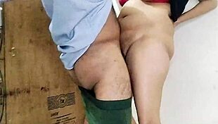 desi indian schoolgirl bends for boyfriend's first monster cock creampie doggystyle!