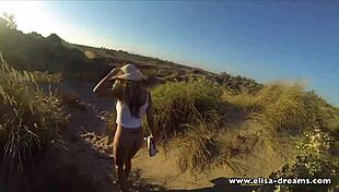 i flashed my bare pussy no panties comin back from beach