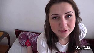 two rural girls deliver close-up double blowjob cum swallow