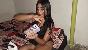 Colombian beauty sends vagina pics then gets petite body dominated hard by boyfriend