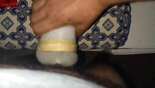 sexy moroccan babe wanks monster cock till huge cumshot on pussy