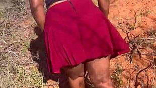 Ebony Babe's Outdoor Pussy Adventure