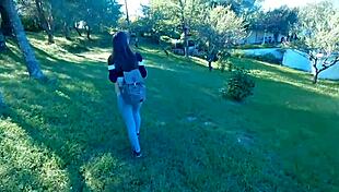 Hot couple risks it all fucking on crowded beach then bus with massive double cumshots