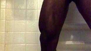 shower strokes got me stroking that big black cock monster hard 😩💦 homemade ebony solo