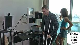 Femdom Teens Jerk And Mock Tiny Cock In Humiliating 3some Handjob