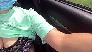 Quarantined BBW Milf Fingers Pussy And Ass In Car Closeup!