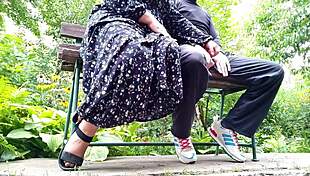 MATURE BBW MILF FLASHES Saggy Tits Trains Handjob Before Outdoor Fuck