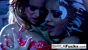 Busty Nikka Submits to Shyla Stylez in Steamy Girl-on-Girl Oral Action!