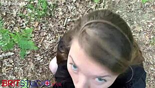 Hot TEEN 18+ Gives POV Outdoor Blowjob in Lingerie