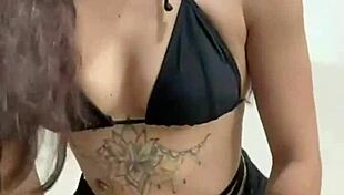 brazilian teen fishnets dances strips full nude shaking ass tits sexy