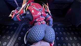 Female Sangheili Pounds Man's Cock With Big Ass And Tits Till Creampie Farts Explode!