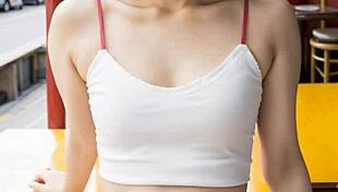 Cute Chinese models tease in Chinatown lingerie barefoot