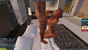 Mercedes bends over big tits out as buck creampies her fuck toy holes with monster cock