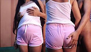 Big Tit Step Sister Rides Step Brother Cock While Family Outside Room