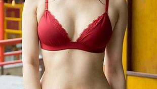 Cute Chinese models tease in Chinatown lingerie barefoot