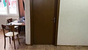 met my man at work in new lingerie but he stained it with cum right away