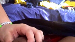 Young Ebony Interracial Cock Trim Captures Raw Bedroom Action