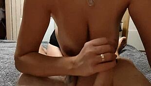 amateur homemade pov taboo not sister gives close up handjob blowjob cum on tits pleasure