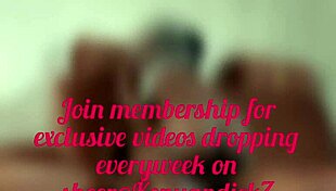 hey neighbor, your sexy cute wife found me naked on the sofa and grabs my monster cock