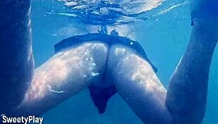 Swimming Deep Creampie Fills Her Underwater After Pussy Load Shots