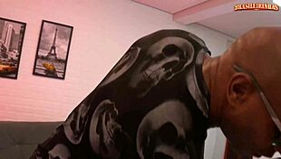 hot blonde's shaved pussy and big tits take double bbc pounding anal cumshot in interracial threesome