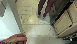 Milking Stepson's Big Cock in Kitchen Leads to Natural Tits Lactation Cum Swallow