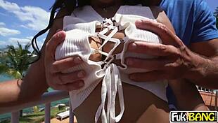 Katt Garcia rides big cock with deepthroat anal and ebony cumshots