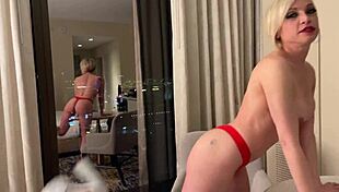 Hot milf strips teases then rides bbc cowgirl doggystyle for facial cumshot!